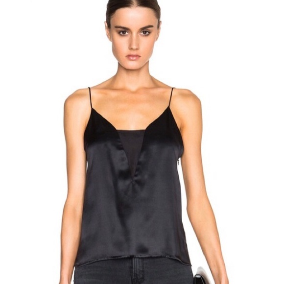 Frame Denim Tops - FRAME Black Silk Charmeuse Camisole